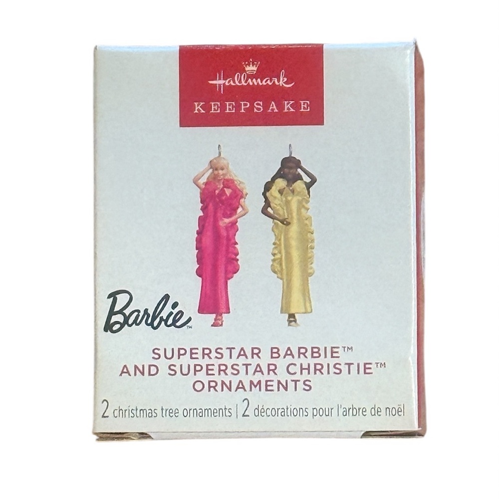 2025 Hallmark Keepsake Superstar Barbie & Christie Mini Ornament Set